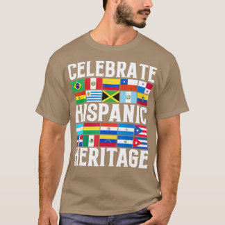 T-shirt Mois du patrimoine hispanique Latino Drapeau tous 