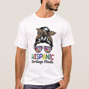 T-shirt Mois du patrimoine hispanique Messy Bun Latina Wom