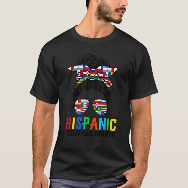 T-shirt Mois du patrimoine hispanique national drapeaux la (Devant)