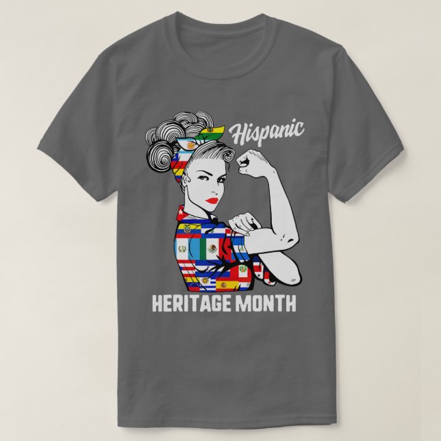 T-shirt Mois du patrimoine hispanique national Femme Latin (Design devant)