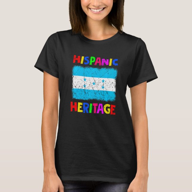 T-shirt Mois du patrimoine hispanique national Latina Hond (Devant)