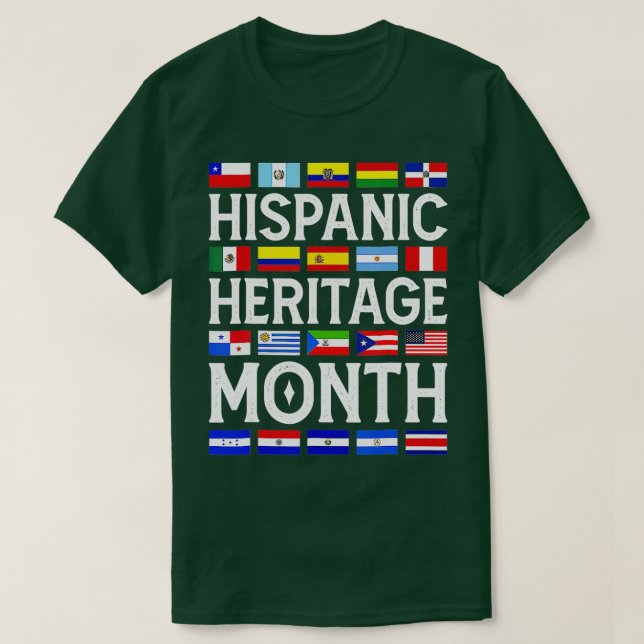 T-shirt Mois du patrimoine hispanique Pays latino-américai (Design devant)