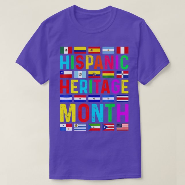 T-shirt Mois du patrimoine hispanique Pays latino-américai (Design devant)