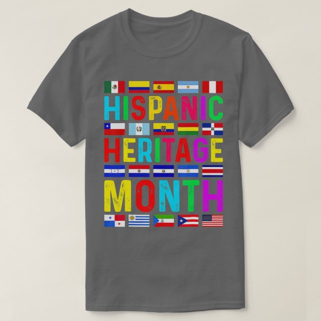 T-shirt Mois du patrimoine hispanique Pays latino-américai (Design devant)