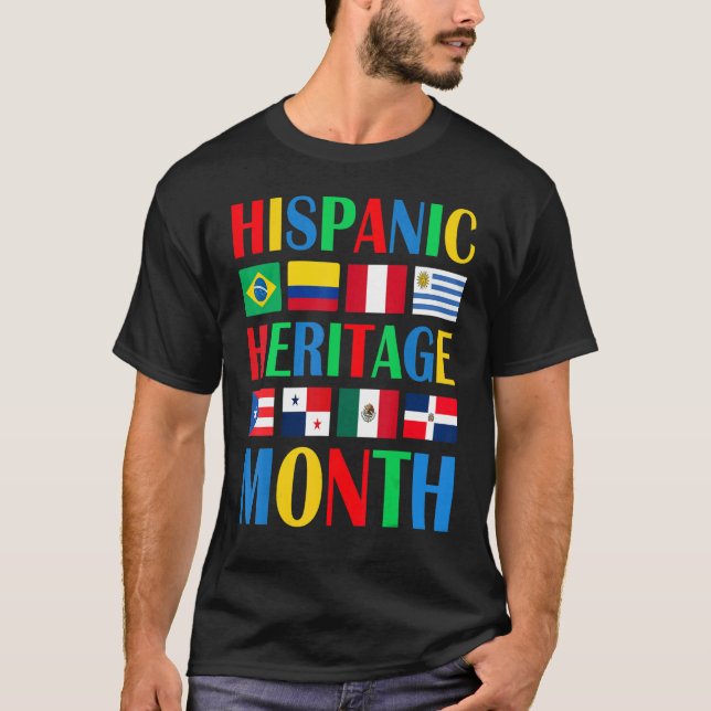 T-shirt Mois du patrimoine hispanique Pays latino-américai (Devant)