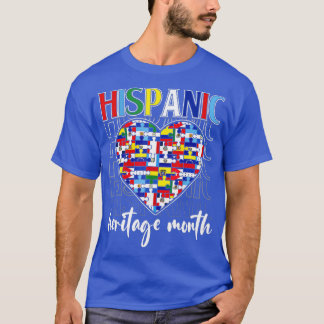 T-shirt Mois du patrimoine hispanique Pays latinos Coeur F