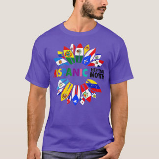 T-shirt Mois du patrimoine hispanique Pays latinos drapeau