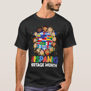 T-shirt Mois du patrimoine hispanique Pays latinos Drapeau