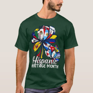 T-shirt Mois du patrimoine hispanique Pays latinos Drapeau