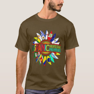 T-shirt Mois du patrimoine hispanique Pays latinos drapeau