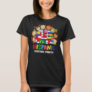 T-shirt Mois du patrimoine hispanique Pays latinos Drapeau