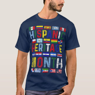 T-shirt Mois du patrimoine hispanique Pays latinos Vintage
