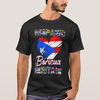 T-shirt Mois du patrimoine hispanique Porto Rico Drapeau B
