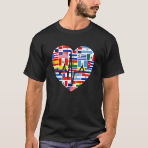 T-shirt Mois du patrimoine hispanique Tous les pays Coeur