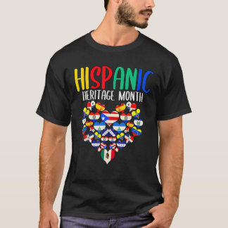 T-shirt Mois du patrimoine hispanique Tous les pays Drapea