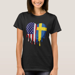 T-shirt Mois du patrimoine suédois Suède Coeur du drapeau