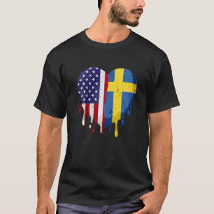T-shirt Mois du patrimoine suédois Suède Coeur du drapeau