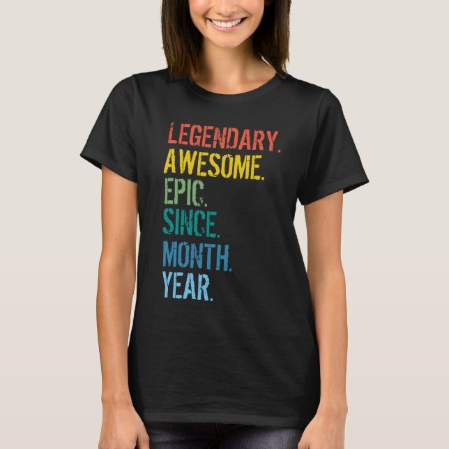 T-shirt Mois et année personnalisés (Devant)