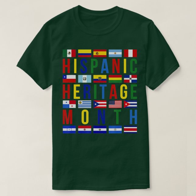 T-shirt Mois hispanique du patrimoine latin Pays latins fp (Design devant)
