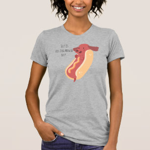 T-shirt Mois Hot Chien, jeu de mot hot dog chiot