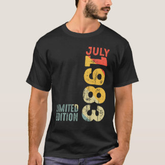 T-shirt Mois juillet 1983 Année 1983 Rétro 1983 Vintage 19