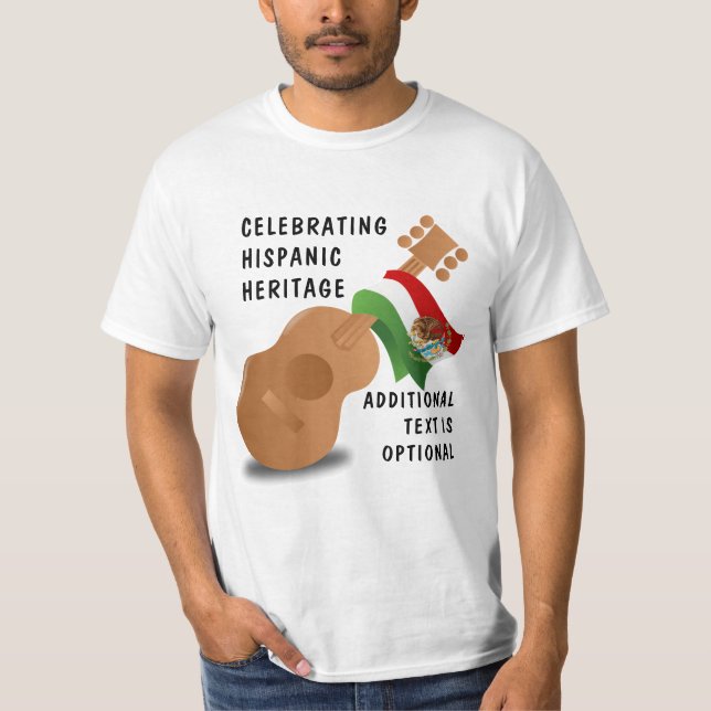 T-shirt Mois national du patrimoine hispanique - Guitare (Devant)