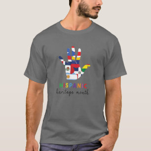 T-shirt Mois National Hispanique Du Patrimoine Avec Pays F