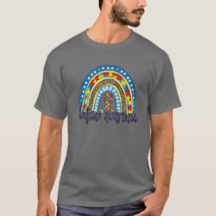 T-shirt Mois sensibilisation sur l'autisme Leopard Arc-en-