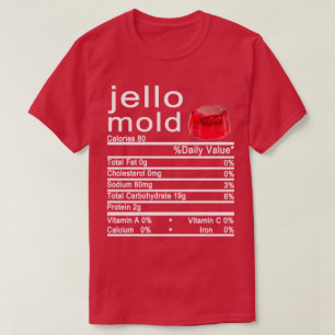 T-shirt moisissure de jello étiquette de la valeur nutriti