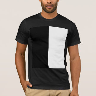 T-shirt moitié blanc noir moitié noir moitié noir blanc