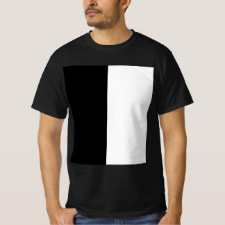 T-shirt moitié blanc noir moitié noir moitié noir blanc