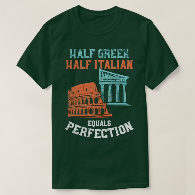 T-shirt moitié grecque moitié italienne (Design devant)