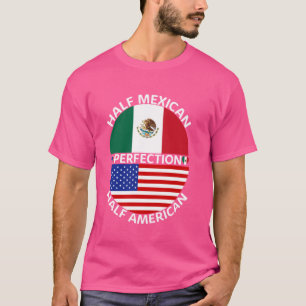 T-shirt Moitié Mexicain Moitié Américain Mexique Usa Drape