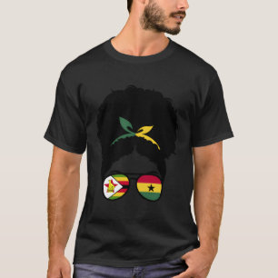 T-shirt Moitié Zimbabwe moitié Ghanéen Afrique Zimbabwe Gh