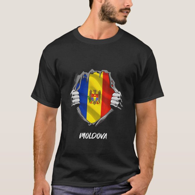 T-shirt Moldavie Drapeau de poitrine Moldavie (Devant)