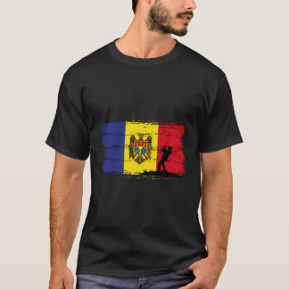 T-shirt Moldavie Drapeau Pêche Moldavie