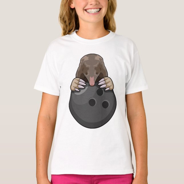 T-shirt Mole à Bowling avec Bowling balle (Devant)