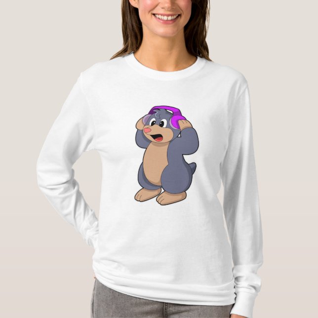 T-shirt Mole à la musique avec casque (Devant)