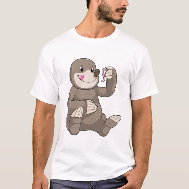 T-shirt Mole avec ver de terre (Devant)