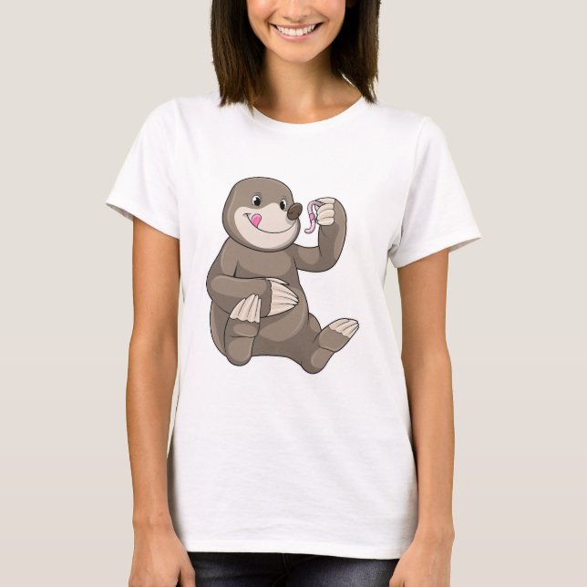T-shirt Mole avec ver de terre (Devant)