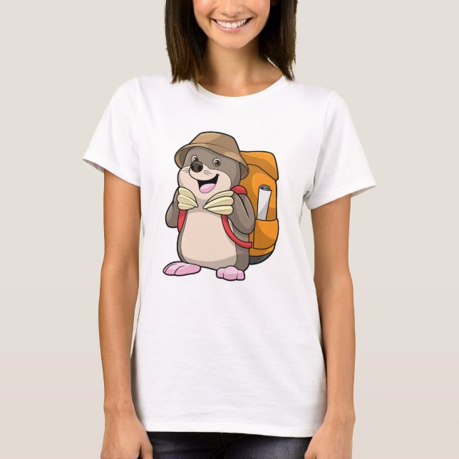 T-shirt Mole comme randonneur avec bagage (Devant)