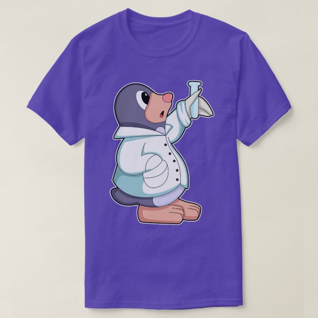 T-shirt Mole comme scientifique avec tube d'essai (Design devant)