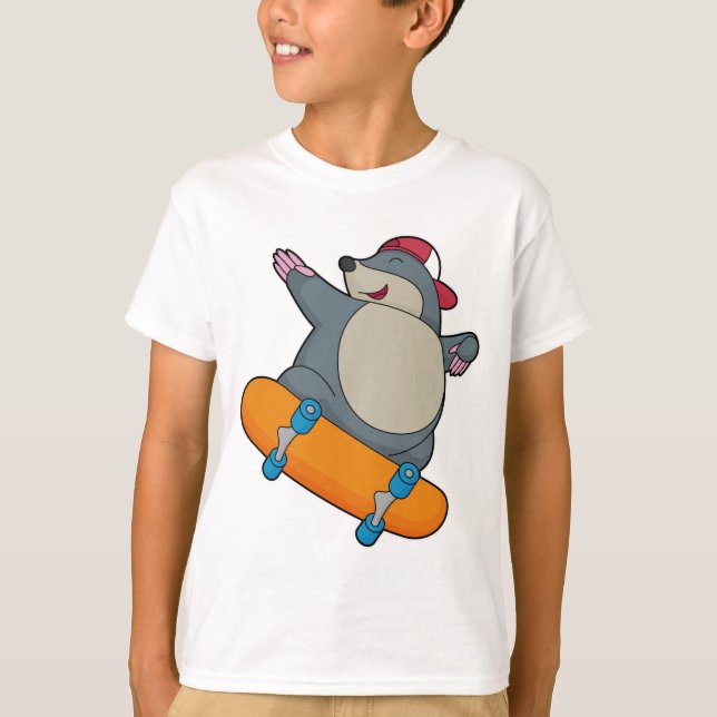 T-shirt Mole en skate avec skateboard (Devant)