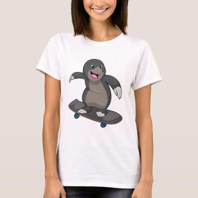 T-shirt Mole en skate avec skateboard (Devant)