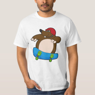 T-shirt Mole en Skate avec Skateboard & Casque