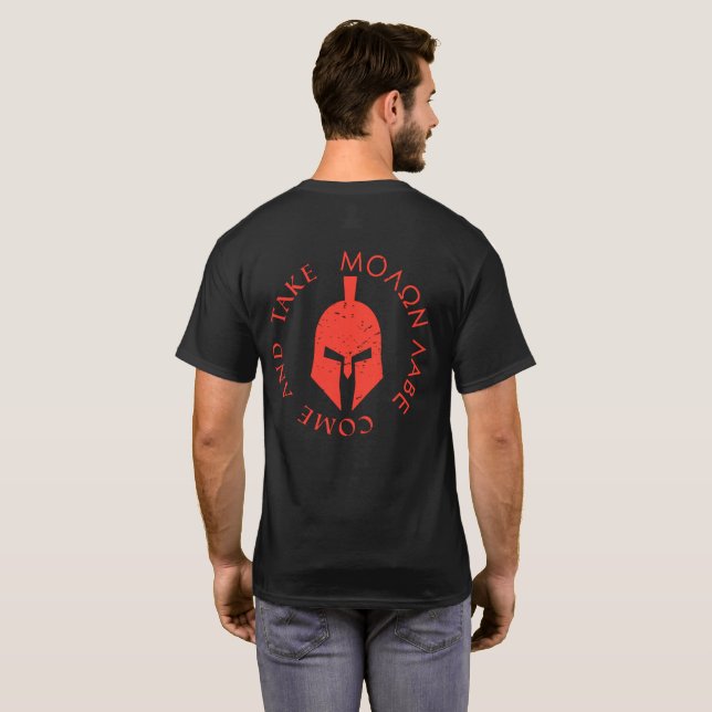 T-shirt Molon Labe Venez prendre le casque Spartan (Dos entier)