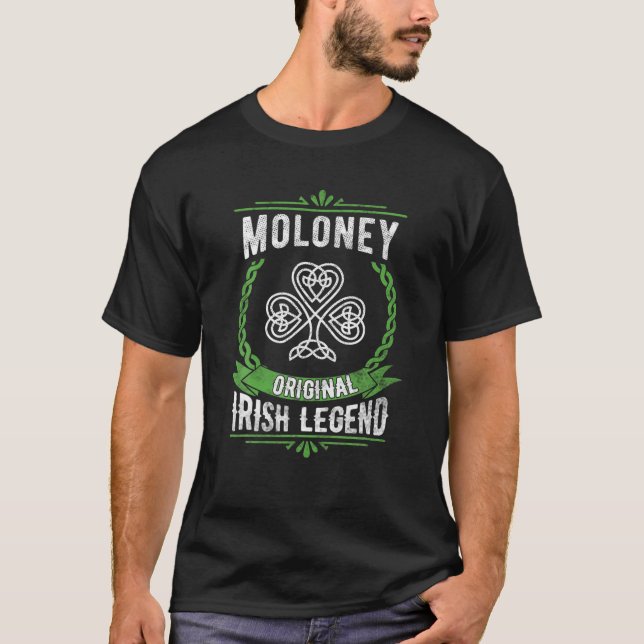 T-shirt Moloney Name Irish Legend Shamrock Green St. Patri (Devant)