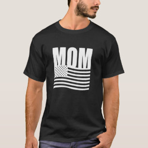 T-shirt MOM American USA Flag Mothers Day Patriotique 4ème