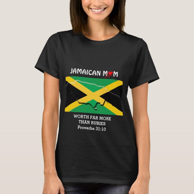 T-shirt MOM JAMAÏCAIN vaut plus que Rubies PROV 31 Noir (Devant)