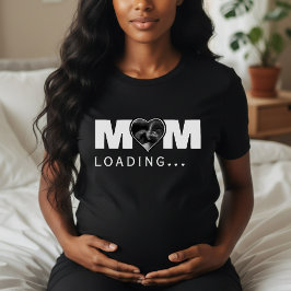 T-shirt Mom Loading Heart Photo Ultrasound Baby Shower